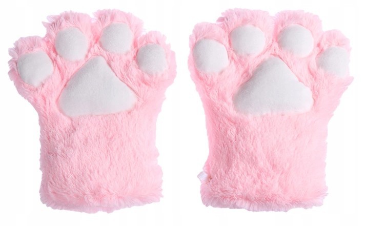 Kocie łapy różowe - rękawiczki