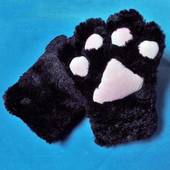 Kocie łapy czarne - rękawiczki