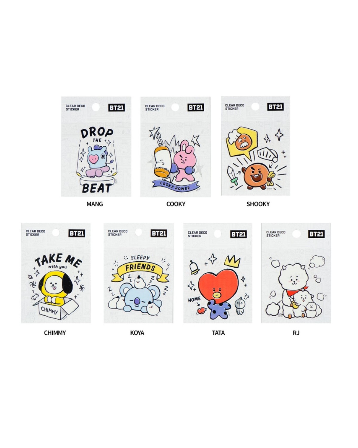 BT21 Clear Deco Sticker Ver.3 (SD8)