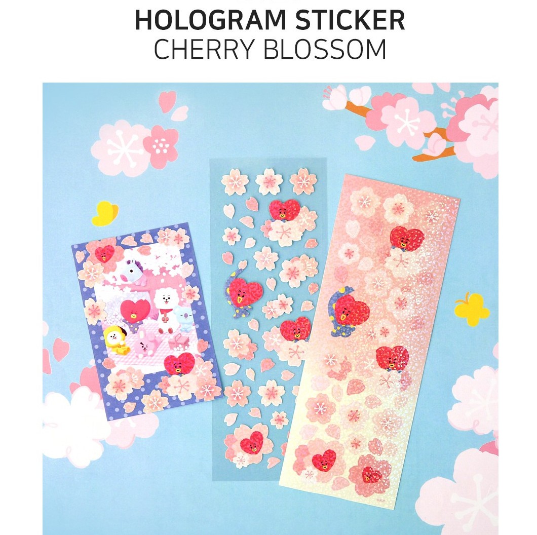 BT21 HOLOGRAM STICKER CHERRY BLOSSOM (MP)