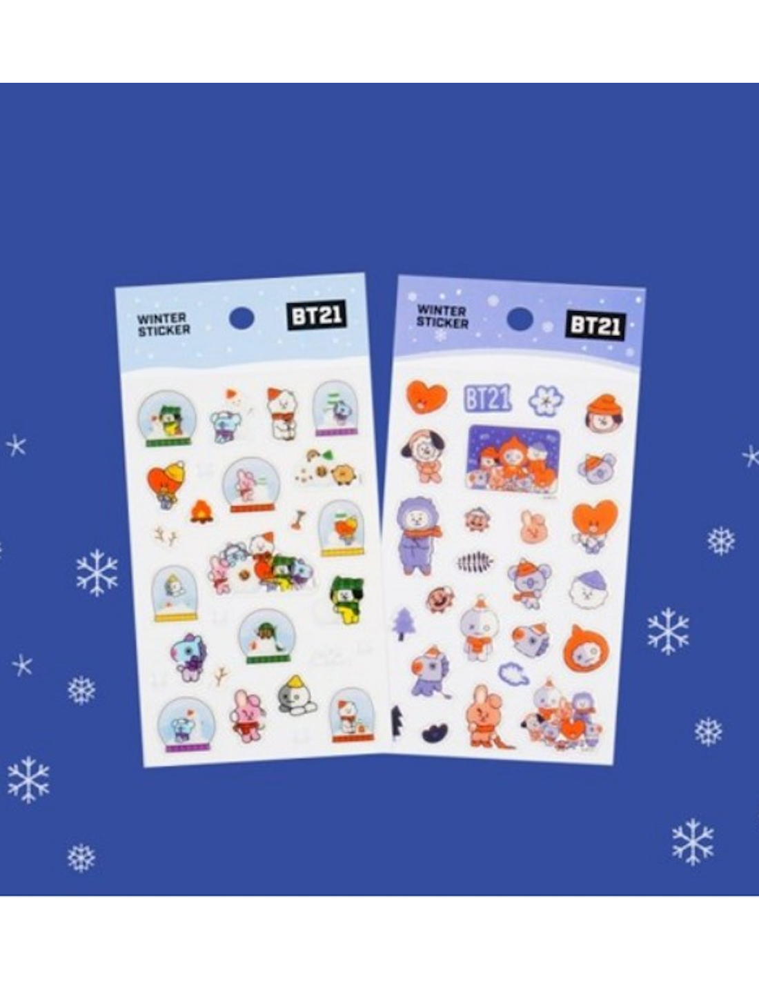 Zimowe naklejki BT21 (wersja snow ball)
