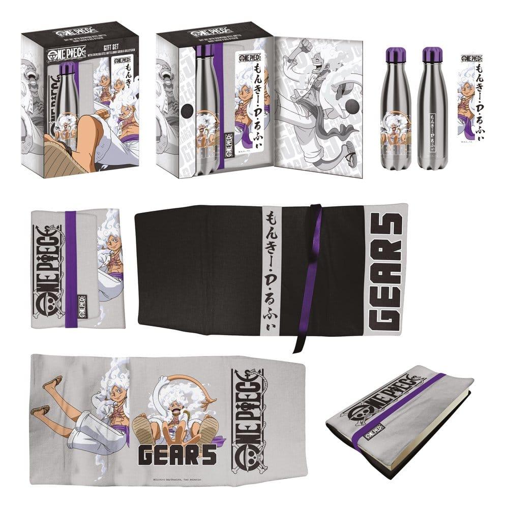 Preorder: One Piece Steel Bottle, Sticker, Book Cover Gift Set Gears