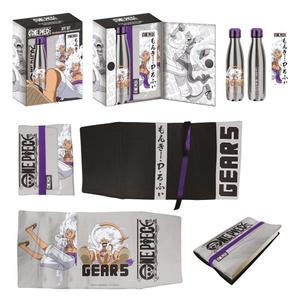 Preorder: One Piece Steel Bottle, Sticker, Book Cover Gift Set Gears