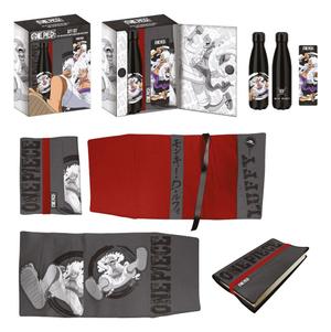 Preorder: One Piece Steel Bottle, Sticker, Book Cover Gift Set Luffy