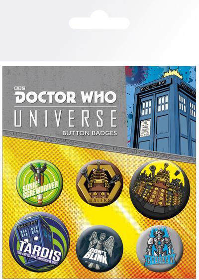 Zestaw przypinek - Doctor Who