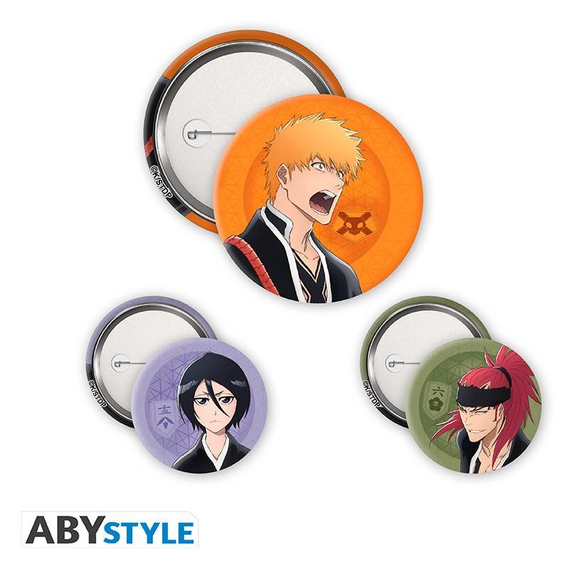 Zestaw przypinek - Ichigo, Rukia, Renji (Bleach)