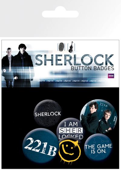Zestaw przypinek - Sherlock