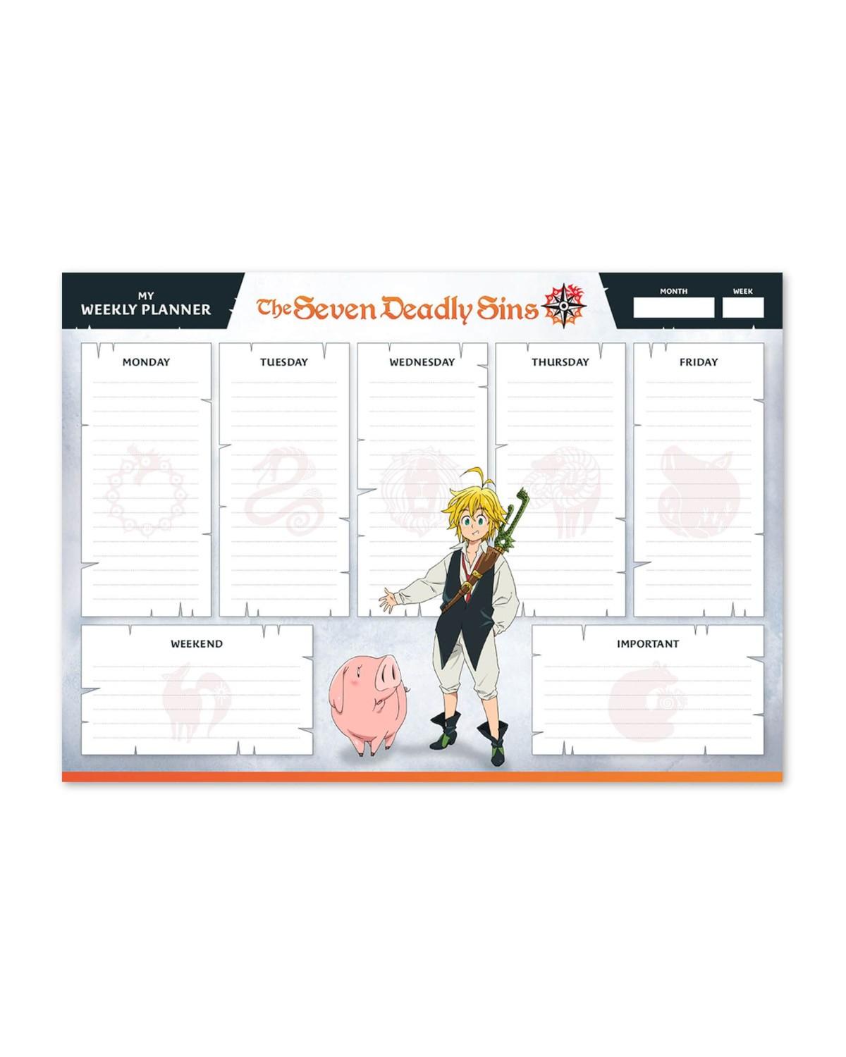 Planer tygodniowy A4 - Seven Deadly Sins