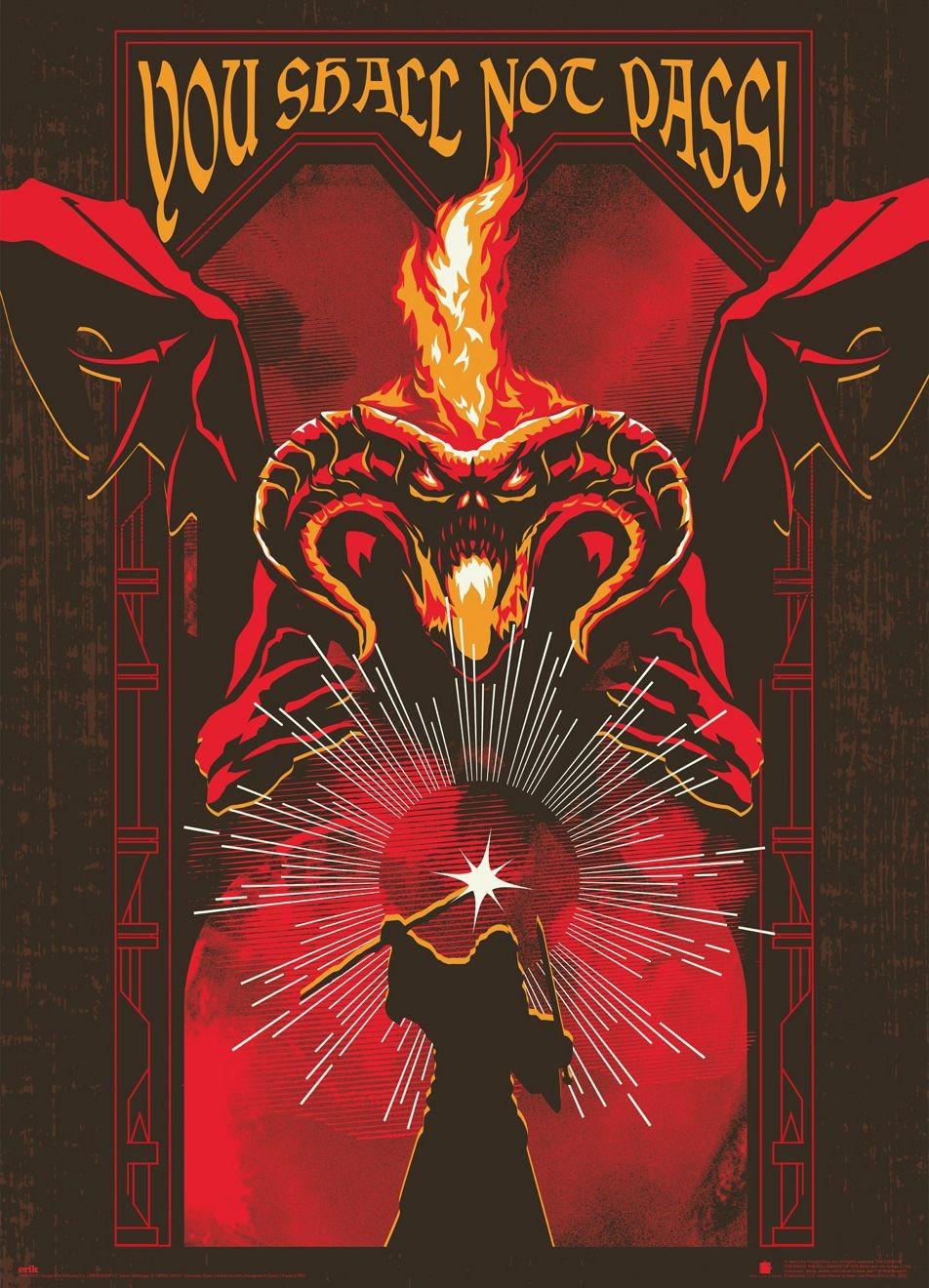 Plakat - Lord Of The Rings Balrog You Shall Not Pass