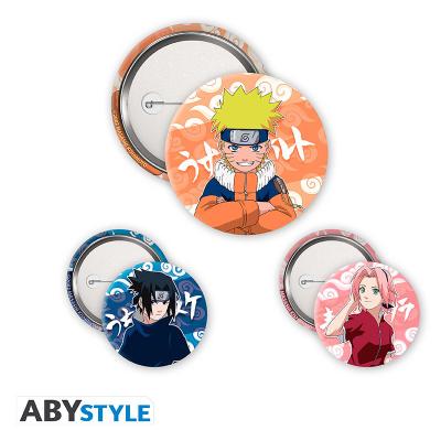 Zestaw przypinek - Naruto (Naruto, Sasuke, Sakura)