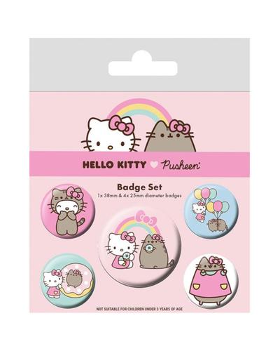 Zestaw przypinek - Hello Kitty x Pusheen