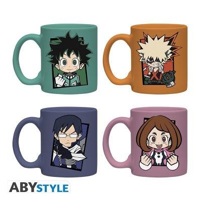 Cztery mini kubki - My Hero Academia Chibi