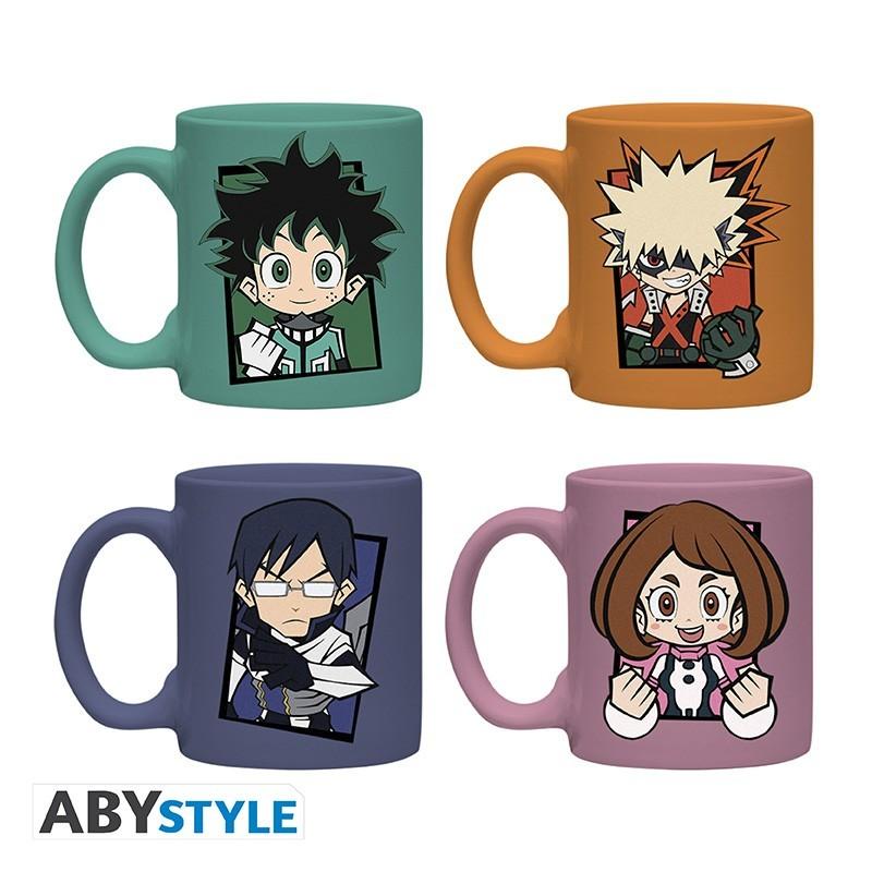 Cztery mini kubki - My Hero Academia Chibi