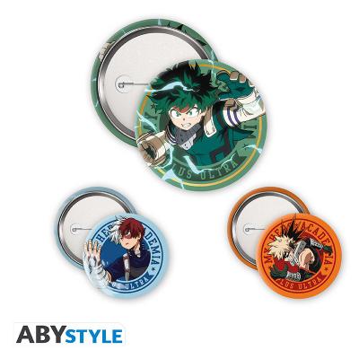 Zestaw przypinek - Midoriya, Bakugo & Todoroki (My Hero Academia)