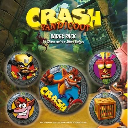 Zestaw przypinek - Crash Bandicoot