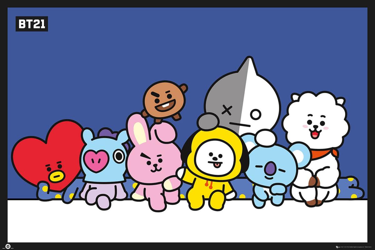 Duży plakat - BT21 Maskotki Grupa (GN0897)