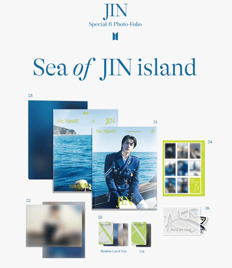 JIN SPECIAL 8 PHOTO-FOLIO ME, MYSELF, AND JIN IN 'SEA OF JIN ISLAND'