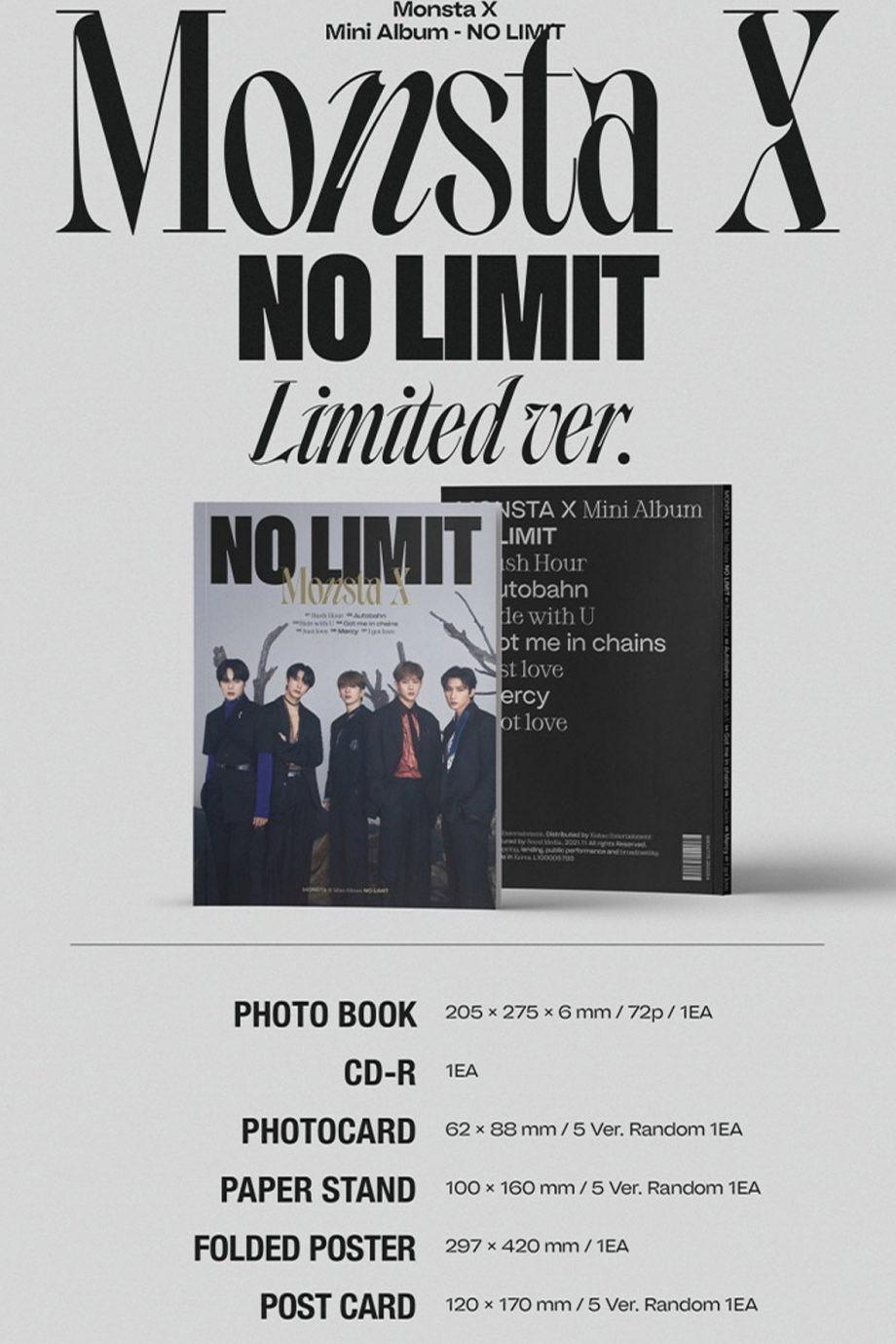 MONSTA X - NO LIMIT (10TH MINI ALBUM) LIMITED VER.